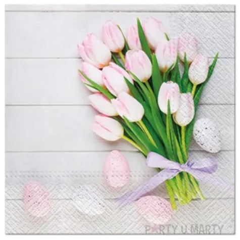 serwetki tulipany rozowe paw 33 cm 20 szt