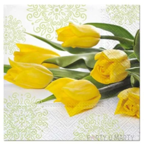 serwetki tulipany zolte paw 33 cm 20 szt