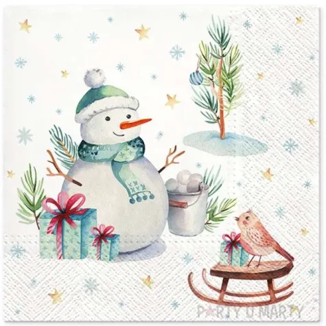 serwetki uroczy balwan paw 33 cm 20 szt