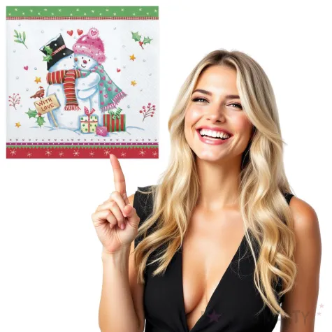 serwetki uroczy balwanek maki 33 cm 20 szt