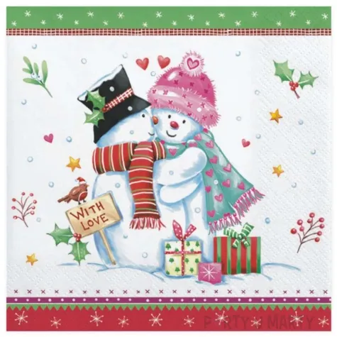 serwetki uroczy balwanek maki 33 cm 20 szt