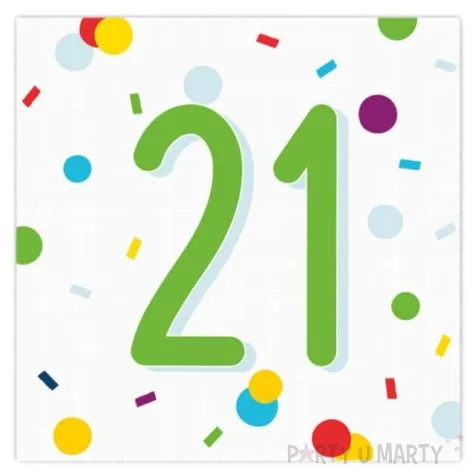 serwetki urodziny konfetti 21 amscan 33 cm 20 szt