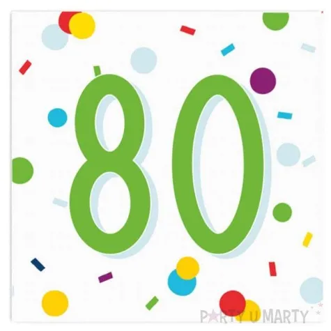 serwetki urodziny konfetti 80 amscan 33 cm 20 szt