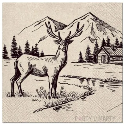 serwetki we care renifer na tle gor paw 33 cm 20 szt