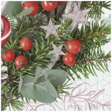 serwetki wianek swiateczny na geometrycznym tle maki 33 cm 20 szt