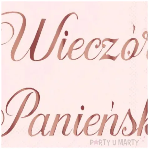 serwetki wieczor panienski rozowe zloto partypal 33 cm 10 szt