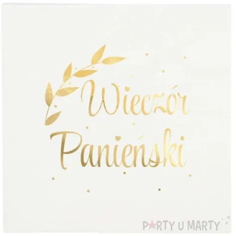 serwetki wieczor panienski zlota galazka bialy dekolo 33 cm 10 szt