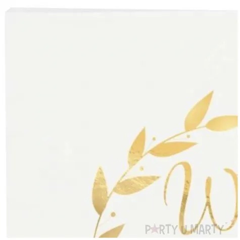 serwetki wieczor panienski zlota galazka bialy dekolo 33 cm 10 szt