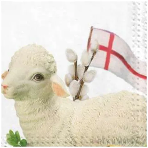 serwetki wielkanoc baranek bialy maki 33 cm 20 szt