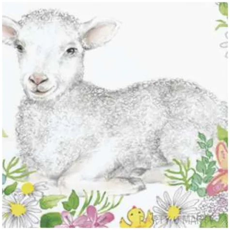 serwetki wielkanoc baranek i wieniec maki 33 cm 20 szt