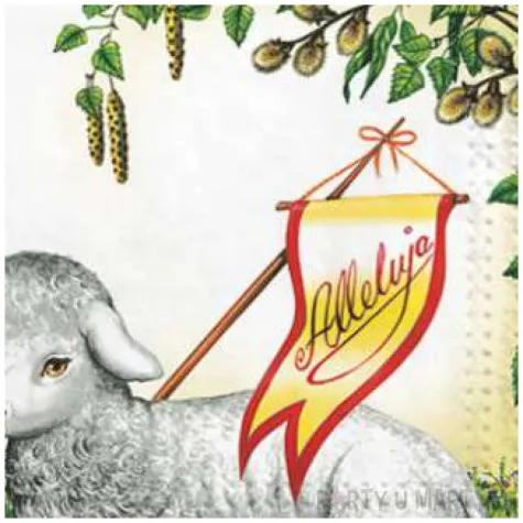 serwetki wielkanoc baranek z proporcem maki 33 cm 20 szt