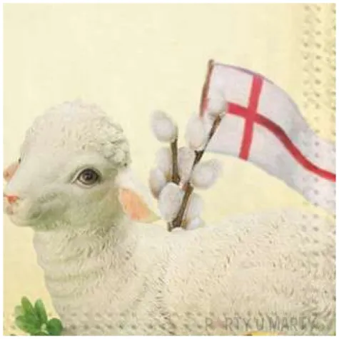 serwetki wielkanoc baranek zolty maki 33 cm 20 szt