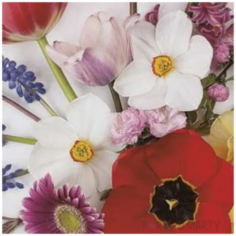 serwetki wielkanoc bukiet kwiatow maki 33 cm 20 szt