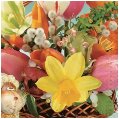 serwetki wielkanoc bukiet z owieczka maki 33 cm 20 szt