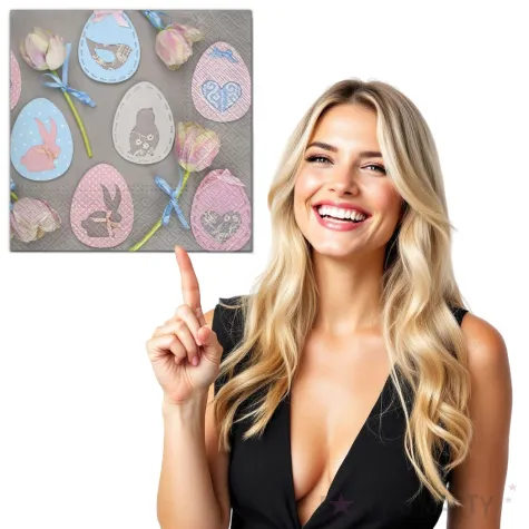 serwetki wielkanoc dekoracje jajka maki 33 cm 20 szt