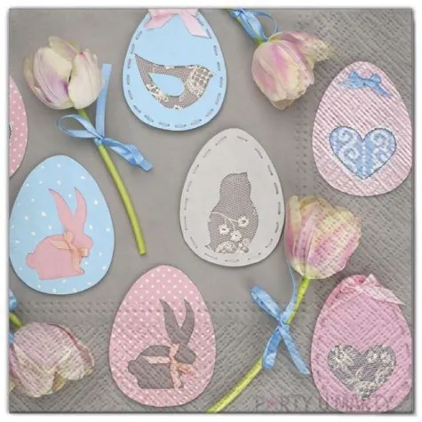 serwetki wielkanoc dekoracje jajka maki 33 cm 20 szt