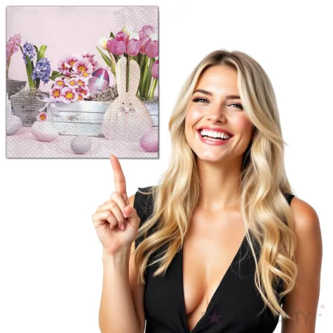 serwetki wielkanoc drewniaky krolik maki 33 cm 20 szt