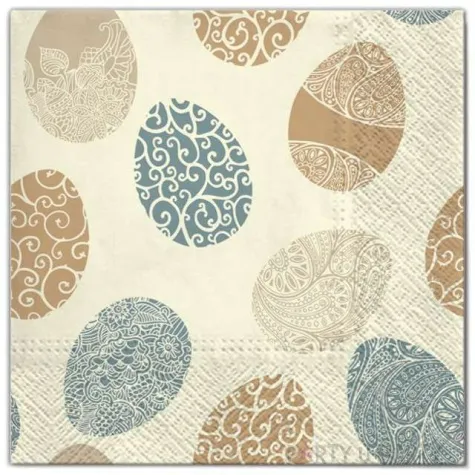 serwetki wielkanoc jajka ecru maki 33 cm 20 szt