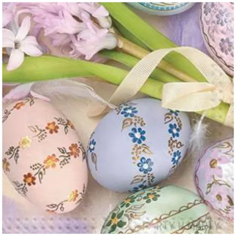 serwetki wielkanoc jajka i kwiaty maki 33 cm 20 szt