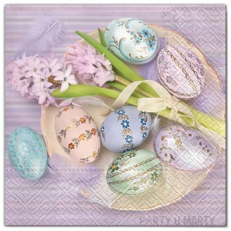 serwetki wielkanoc jajka i kwiaty maki 33 cm 20 szt