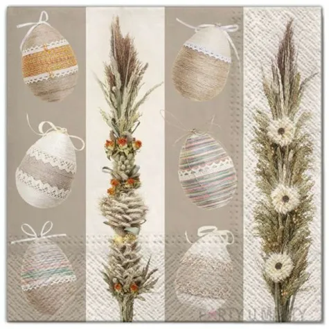 serwetki wielkanoc jajka i palmy maki 33 cm 20 szt