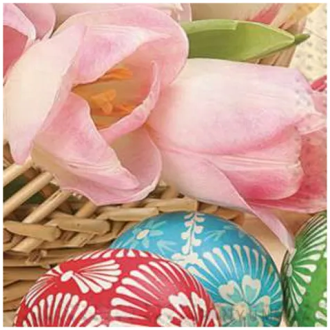 serwetki wielkanoc jajka i tulipany maki 33 cm 20 szt