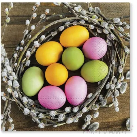 serwetki wielkanoc jajka w baziach paw 33 cm 20 szt