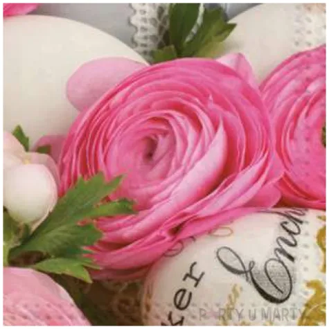 serwetki wielkanoc jajka w kwiatach maki 33 cm 20 szt