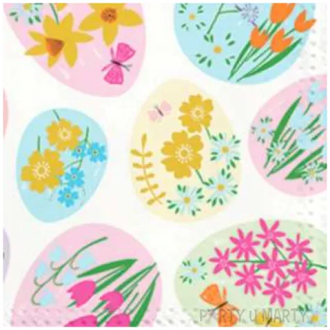 serwetki wielkanoc jajka w kwiatki paw 33 cm 20 szt