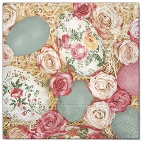 serwetki wielkanoc jajka w rafii maki 33 cm 20 szt