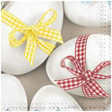 serwetki wielkanoc jajka z kokardami maki 33 cm 20 szt