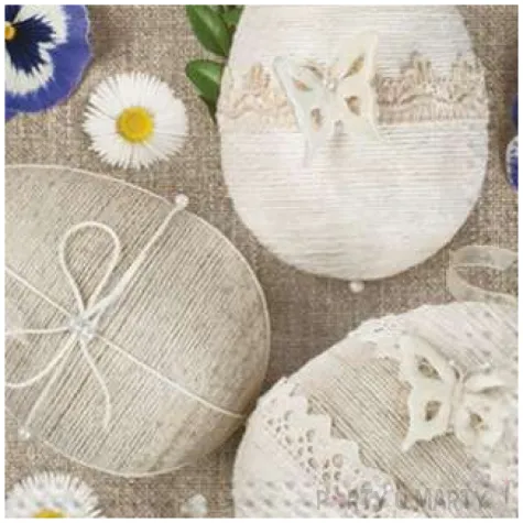 serwetki wielkanoc jajka ze sznurka maki 33 cm 20 szt