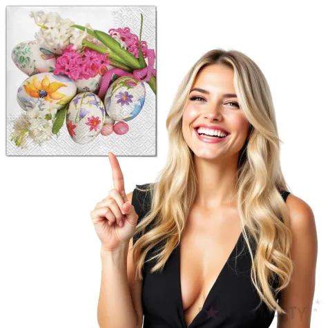 serwetki wielkanoc kolorowe pisanki maki 33 cm 20 szt