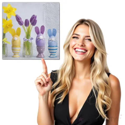 serwetki wielkanoc kompozycja w kieliszkach maki 33 cm 20 szt