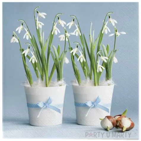 serwetki wielkanoc konwalie w doniczkach maki 33 cm 20 szt