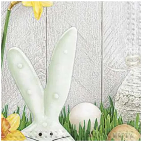 serwetki wielkanoc krolik w trawie maki 33 cm 20 szt