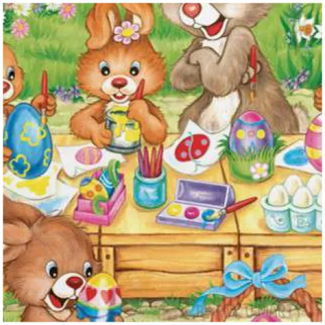 serwetki wielkanoc kroliki na lace maki 33 cm 20 szt