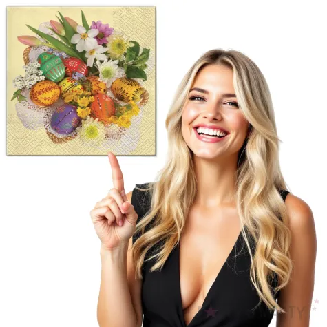 serwetki wielkanoc kwiaty i pisanki maki 33 cm 20 szt