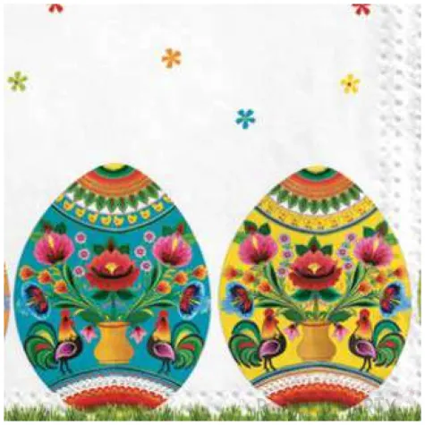 serwetki wielkanoc ludowe jajka maki 33 cm 20 szt