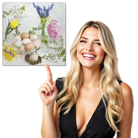 serwetki wielkanoc naturalne jajka maki 33 cm 20 szt