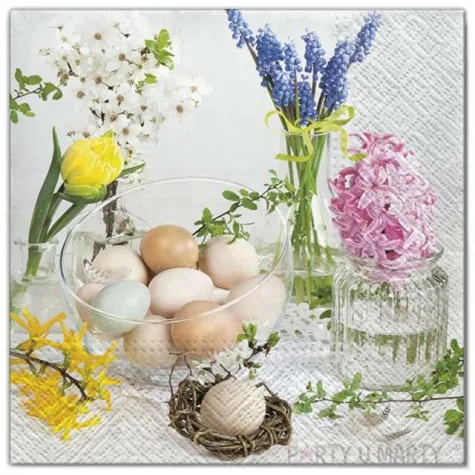 serwetki wielkanoc naturalne jajka maki 33 cm 20 szt