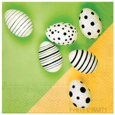 serwetki wielkanoc nowoczesne jajka paw 33 cm 20 szt