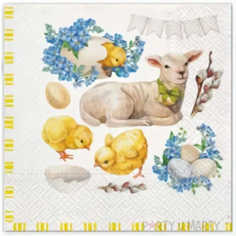 serwetki wielkanoc owieczka i kurczaczki paw 33 cm 20 szt