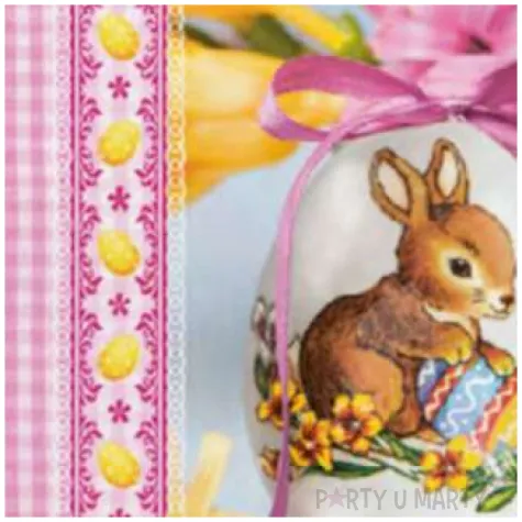 serwetki wielkanoc pisanka z zajaczkiem maki 33 cm 20 szt