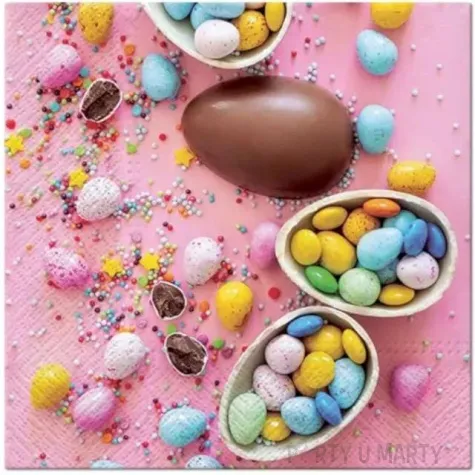 serwetki wielkanoc pisanki czekoladowe paw 33 cm 20 szt