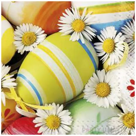 serwetki wielkanoc pisanki i stokrotki paw 33 cm 20 szt