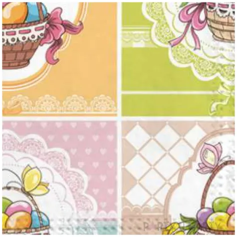 serwetki wielkanoc pisanki w koszykach maki 33 cm 20 szt