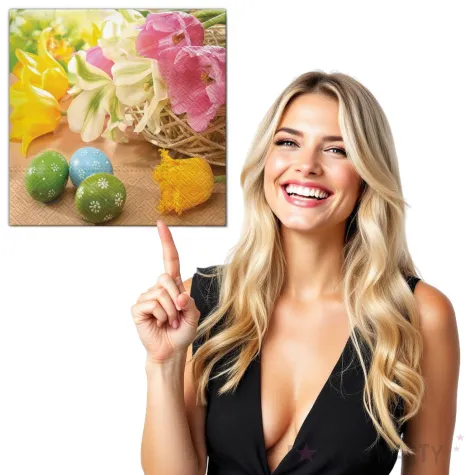 serwetki wielkanoc pisanki w kwiatach maki 33 cm 20 szt