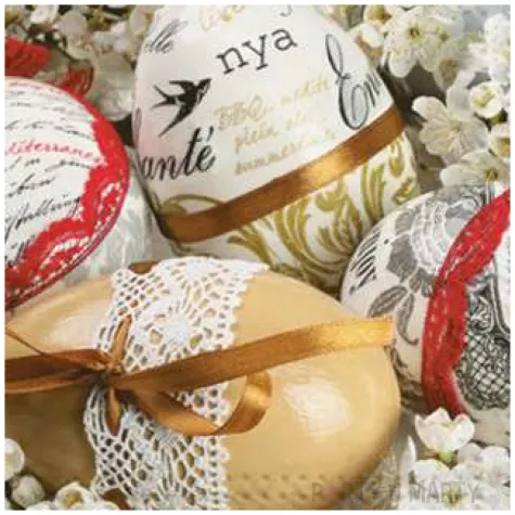 serwetki wielkanoc pisanki w kwiatach maki 33 cm 20 szt