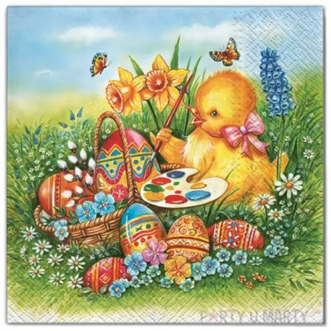 serwetki wielkanoc pisklak z jajkami maki 33 cm 20 szt